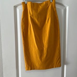 Mustard Pencil Skirt